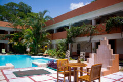 Outdoor pool in Villas Arqueologicas in Chichen Itza, Mexico