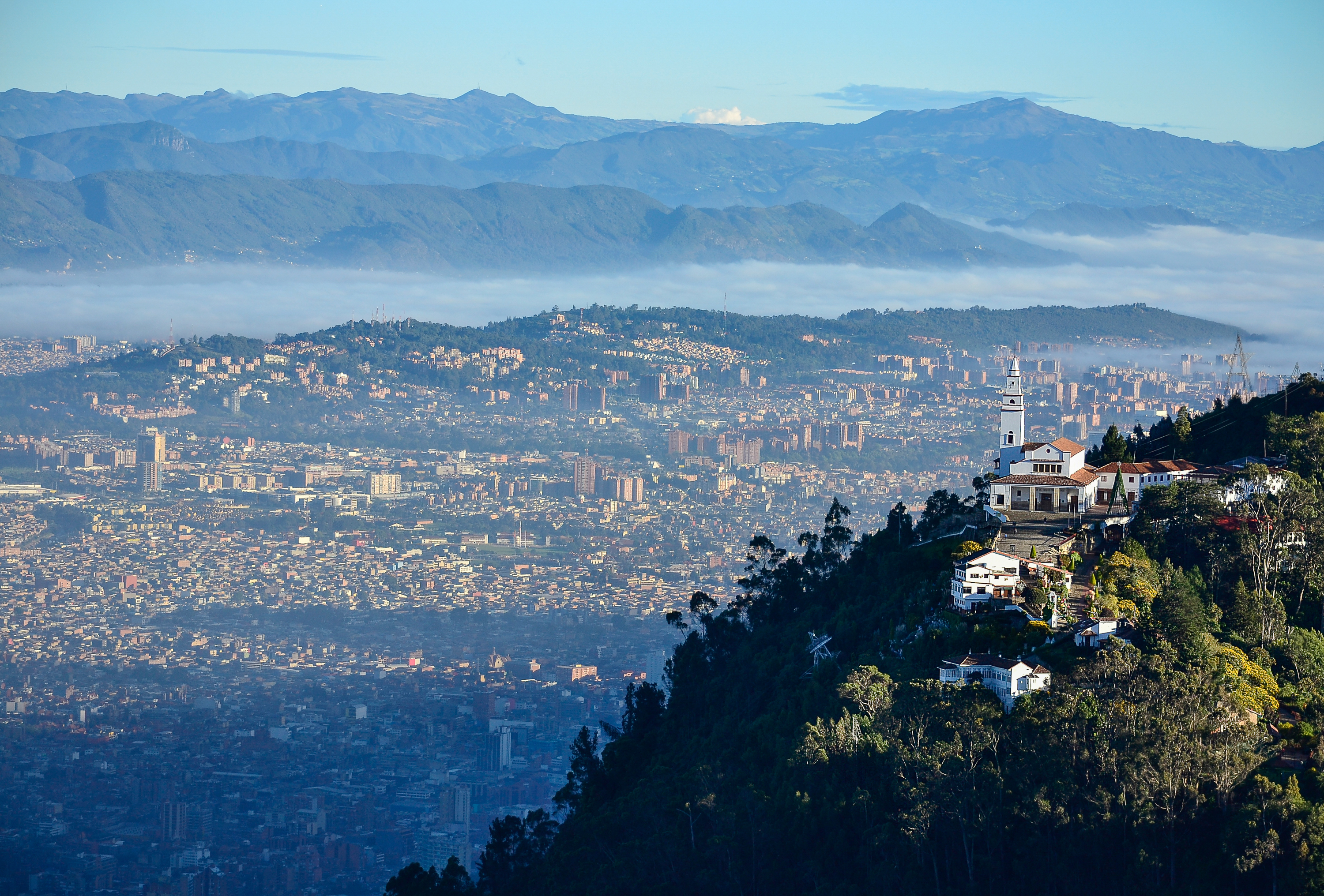 View of Bogota from Montserrate hill.