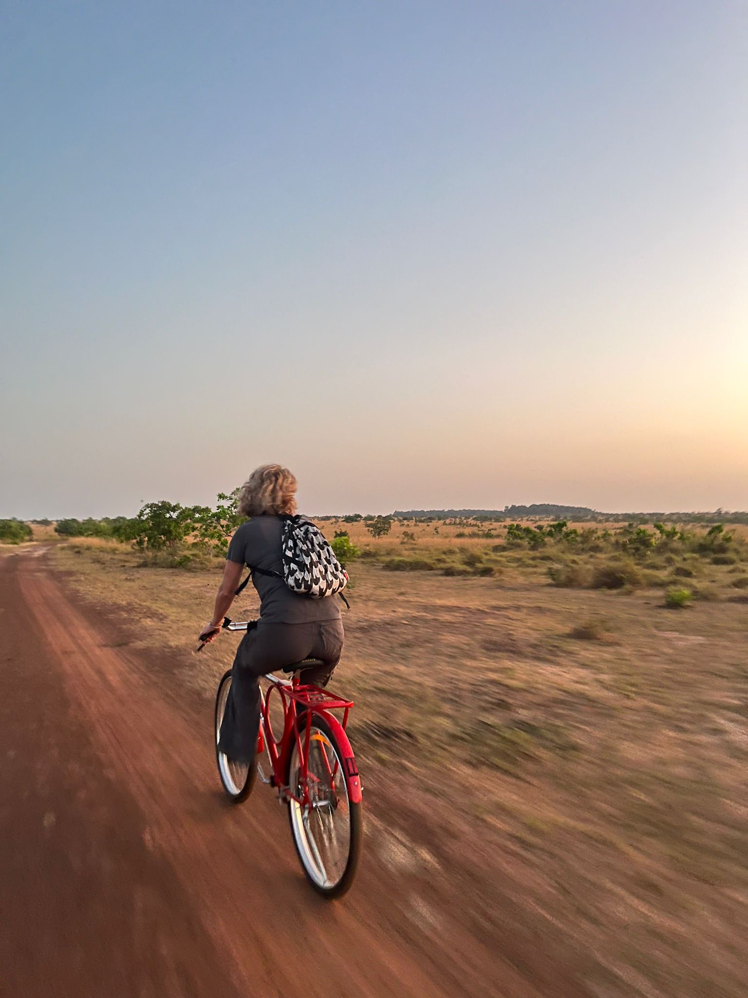 Early morning cycle in the savannah