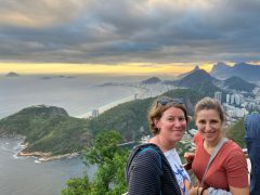 Travel experts Hannah Waterhouse and Alex Walker on Sugarloaf Mountain in Rio de Janeiro