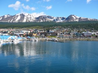 Tierra Del Fuego island with mountains in the distance.