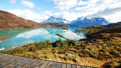 Views of mountains in Torres Del Paine National Park.
