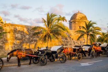 Horse-drawn carts in Cartagena, Colombia