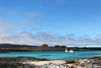 Blue sea off Isabela Island in the Galapagos