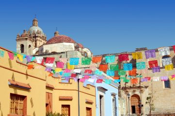 Colourful bunting in Oaxaca Mexico