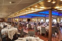 Dining room on the Silver Cloud Ship