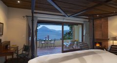 Hotel bedroom with volcano view