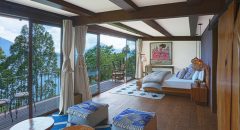 Hotel bedroom with volcano view