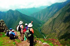 Ancient Inca ruins along the Inca Trail in Peru