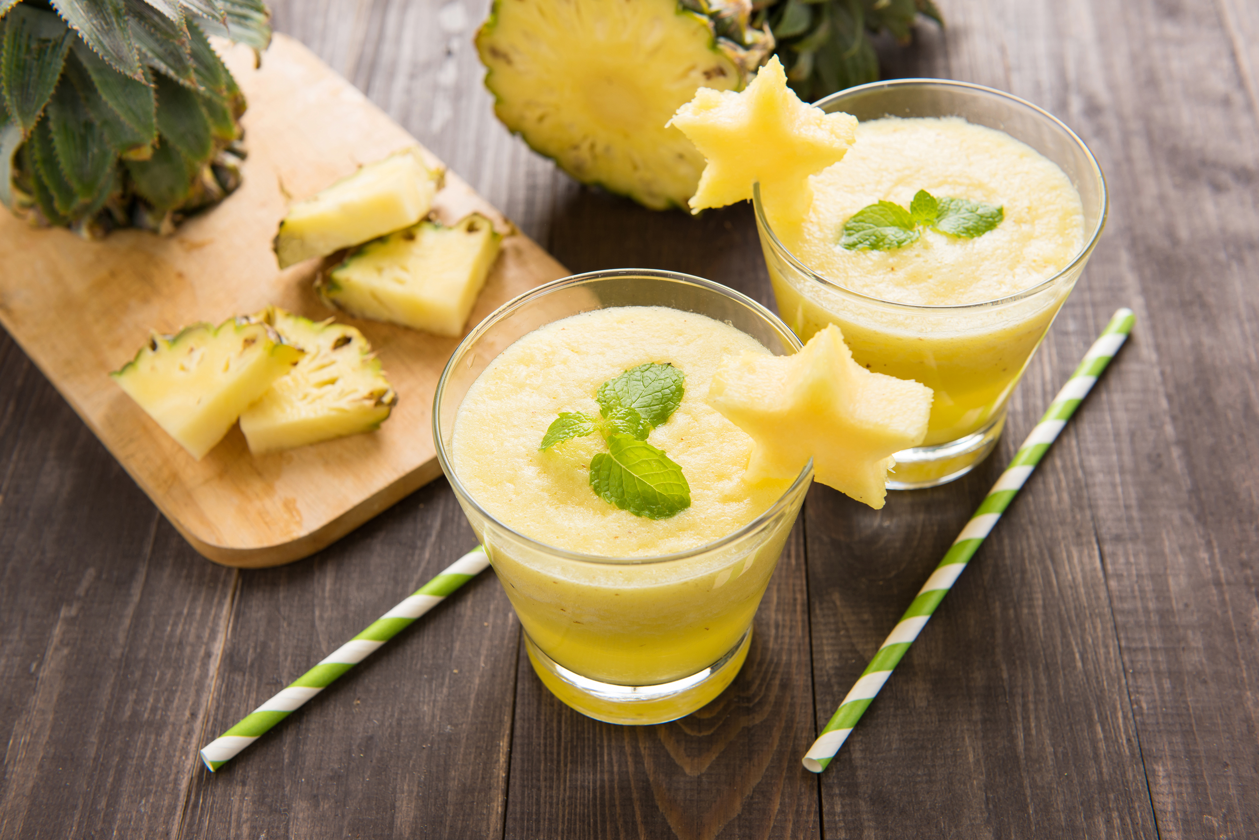Pinapple and mint juice