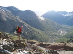 Man hiking in Tierra del Fuego